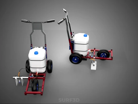 CARRELLO ELETTRICO PER SPRUZZATURA VERNICE LINE UP MARK MARCATORE Modello 3D
