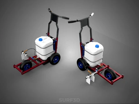 CARRELLO ELETTRICO PER SPRUZZATURA VERNICE LINE UP MARK MARCATORE Modello 3D