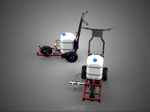 CARRELLO ELETTRICO PER SPRUZZATURA VERNICE LINE UP MARK MARCATORE Modello 3D