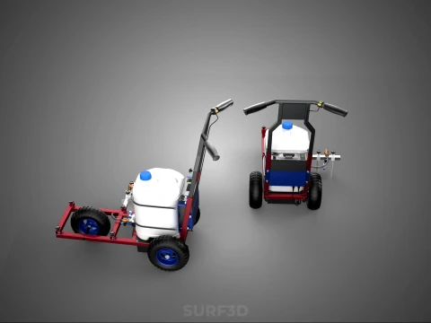CARRELLO ELETTRICO PER SPRUZZATURA VERNICE LINE UP MARK MARCATORE Modello 3D