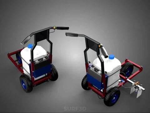 CARRELLO ELETTRICO PER SPRUZZATURA VERNICE LINE UP MARK MARCATORE Modello 3D