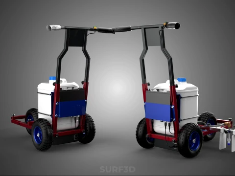 CARRELLO ELETTRICO PER SPRUZZATURA VERNICE LINE UP MARK MARCATORE Modello 3D
