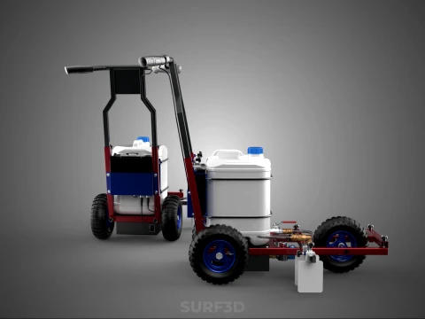 CARRELLO ELETTRICO PER SPRUZZATURA VERNICE LINE UP MARK MARCATORE Modello 3D