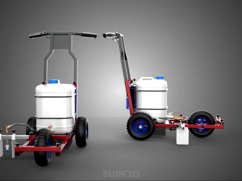 CARRELLO ELETTRICO PER SPRUZZATURA VERNICE LINE UP MARK MARCATORE Modello 3D