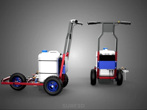 CARRELLO ELETTRICO PER SPRUZZATURA VERNICE LINE UP MARK MARCATORE Modello 3D