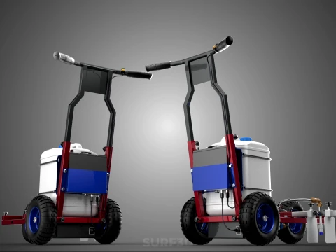 CARRELLO ELETTRICO PER SPRUZZATURA VERNICE LINE UP MARK MARCATORE Modello 3D