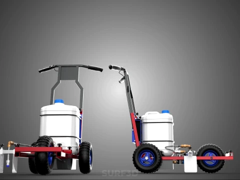 CARRELLO ELETTRICO PER SPRUZZATURA VERNICE LINE UP MARK MARCATORE Modello 3D