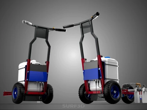CARRELLO ELETTRICO PER SPRUZZATURA VERNICE LINE UP MARK MARCATORE Modello 3D