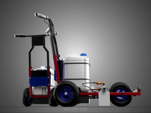 CARRELLO ELETTRICO PER SPRUZZATURA VERNICE LINE UP MARK MARCATORE Modello 3D