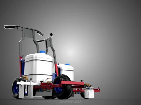 CARRELLO ELETTRICO PER SPRUZZATURA VERNICE LINE UP MARK MARCATORE Modello 3D