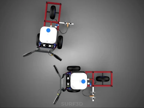 CARRELLO ELETTRICO PER SPRUZZATURA VERNICE LINE UP MARK MARCATORE Modello 3D