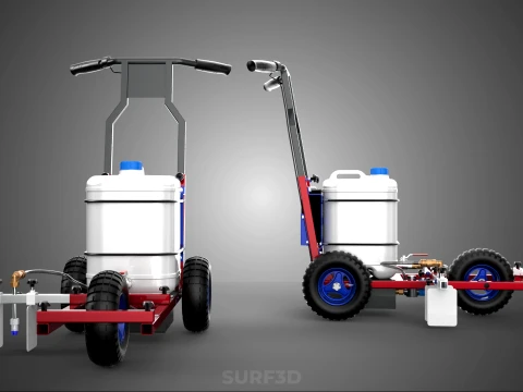 CARRELLO ELETTRICO PER SPRUZZATURA VERNICE LINE UP MARK MARCATORE Modello 3D