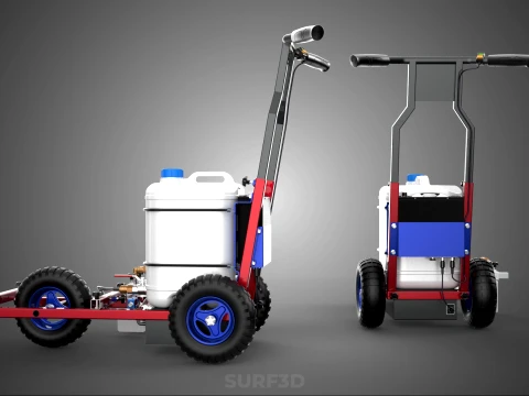 CARRELLO ELETTRICO PER SPRUZZATURA VERNICE LINE UP MARK MARCATORE Modello 3D