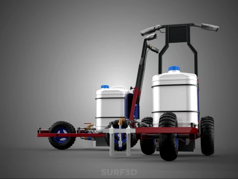 CARRELLO ELETTRICO PER SPRUZZATURA VERNICE LINE UP MARK MARCATORE Modello 3D