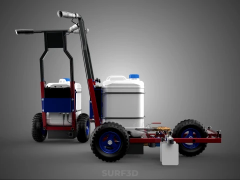 CARRELLO ELETTRICO PER SPRUZZATURA VERNICE LINE UP MARK MARCATORE Modello 3D