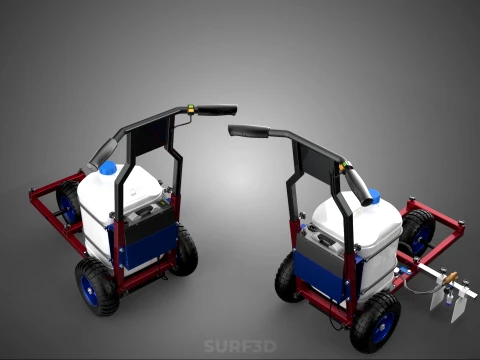 CARRELLO ELETTRICO PER SPRUZZATURA VERNICE LINE UP MARK MARCATORE Modello 3D