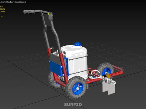 CARRELLO ELETTRICO PER SPRUZZATURA VERNICE LINE UP MARK MARCATORE Modello 3D