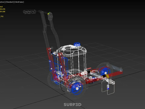 CARRELLO ELETTRICO PER SPRUZZATURA VERNICE LINE UP MARK MARCATORE Modello 3D