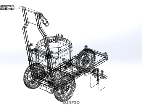 CARRELLO ELETTRICO PER SPRUZZATURA VERNICE LINE UP MARK MARCATORE Modello 3D