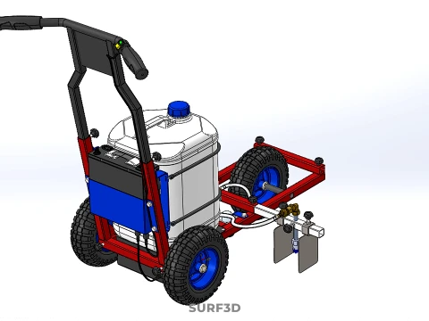 CARRELLO ELETTRICO PER SPRUZZATURA VERNICE LINE UP MARK MARCATORE Modello 3D