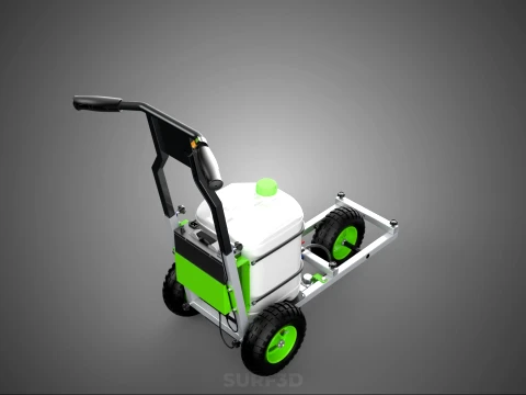 ELECTRIC TROLLEY HANDCART PAINTING SPRAYING LINE MARKER MACHINE 3D Model