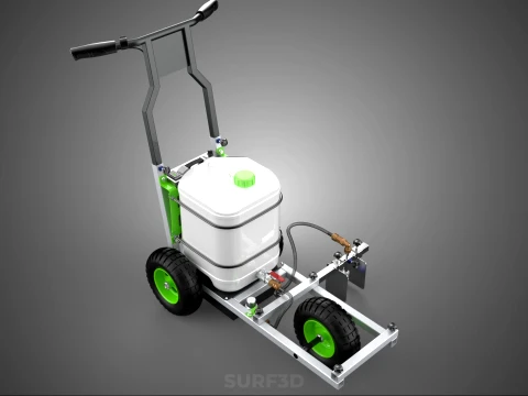 ELECTRIC TROLLEY HANDCART PAINTING SPRAYING LINE MARKER MACHINE 3D Model