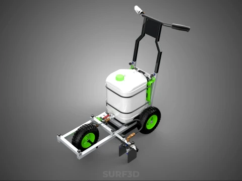 ELECTRIC TROLLEY HANDCART PAINTING SPRAYING LINE MARKER MACHINE 3D Model