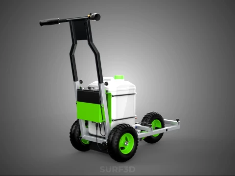 ELECTRIC TROLLEY HANDCART PAINTING SPRAYING LINE MARKER MACHINE 3D Model