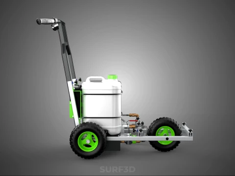 ELECTRIC TROLLEY HANDCART PAINTING SPRAYING LINE MARKER MACHINE 3D Model
