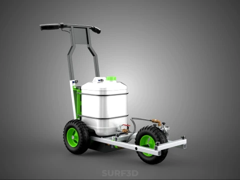 ELECTRIC TROLLEY HANDCART PAINTING SPRAYING LINE MARKER MACHINE 3D Model