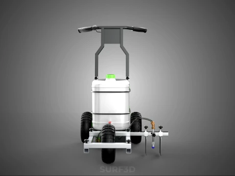 ELECTRIC TROLLEY HANDCART PAINTING SPRAYING LINE MARKER MACHINE 3D Model