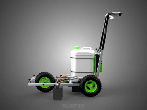 ELECTRIC TROLLEY HANDCART PAINTING SPRAYING LINE MARKER MACHINE 3D Model