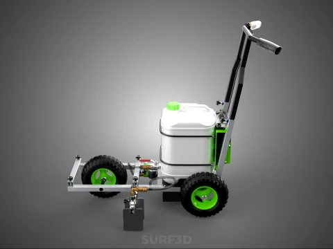 ELECTRIC TROLLEY HANDCART PAINTING SPRAYING LINE MARKER MACHINE 3D Model