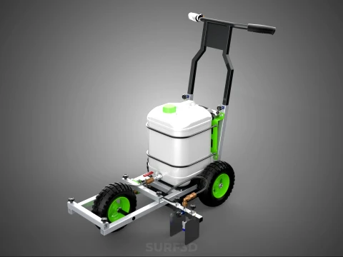 ELECTRIC TROLLEY HANDCART PAINTING SPRAYING LINE MARKER MACHINE 3D Model