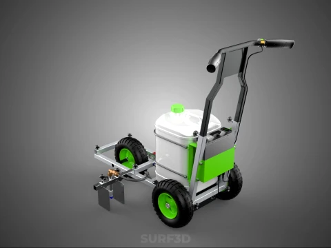 ELECTRIC TROLLEY HANDCART PAINTING SPRAYING LINE MARKER MACHINE 3D Model