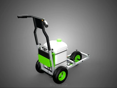 ELECTRIC TROLLEY HANDCART PAINTING SPRAYING LINE MARKER MACHINE 3D Model