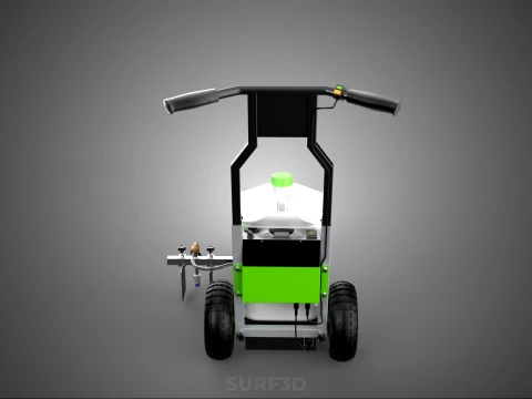 ELECTRIC TROLLEY HANDCART PAINTING SPRAYING LINE MARKER MACHINE 3D Model