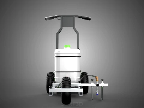 ELECTRIC TROLLEY HANDCART PAINTING SPRAYING LINE MARKER MACHINE 3D Model
