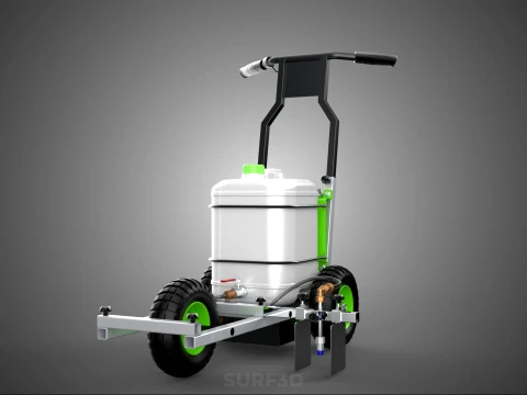 ELECTRIC TROLLEY HANDCART PAINTING SPRAYING LINE MARKER MACHINE 3D Model