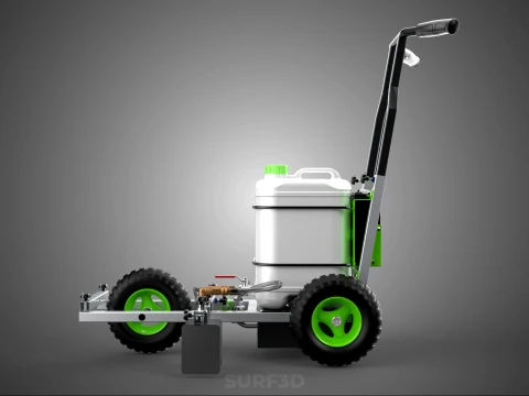 ELECTRIC TROLLEY HANDCART PAINTING SPRAYING LINE MARKER MACHINE 3D Model