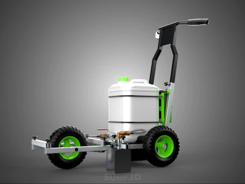 ELECTRIC TROLLEY HANDCART PAINTING SPRAYING LINE MARKER MACHINE 3D Model