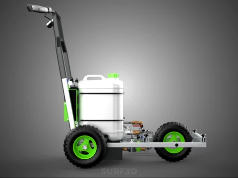 ELECTRIC TROLLEY HANDCART PAINTING SPRAYING LINE MARKER MACHINE 3D Model