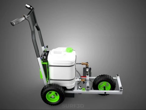 ELECTRIC TROLLEY HANDCART PAINTING SPRAYING LINE MARKER MACHINE 3D Model