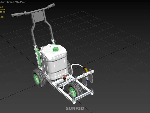 ELECTRIC TROLLEY HANDCART PAINTING SPRAYING LINE MARKER MACHINE 3D Model