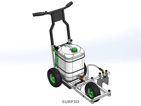 ELECTRIC TROLLEY HANDCART PAINTING SPRAYING LINE MARKER MACHINE 3D Model