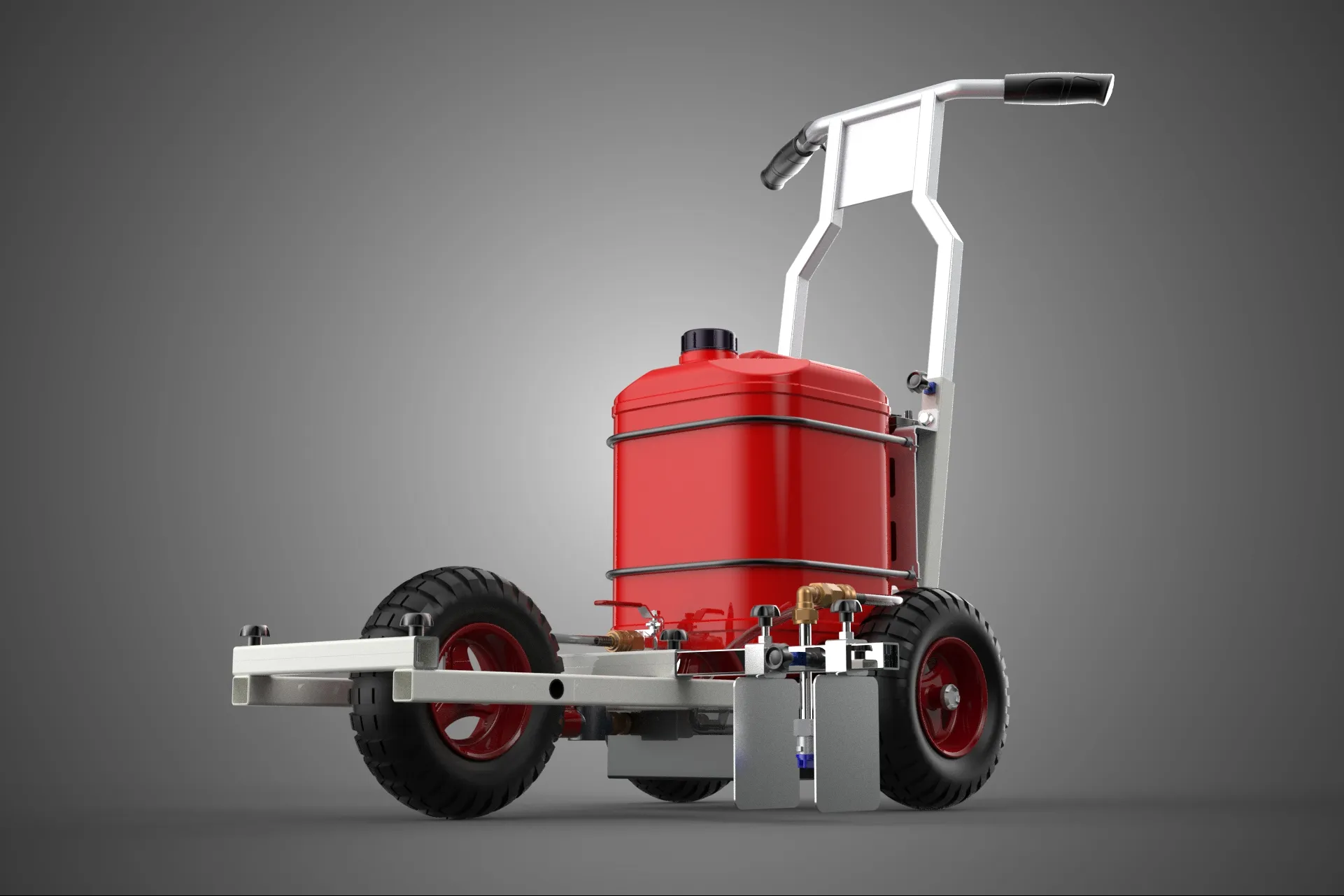 STANDARD PUSH ROLLING CART PAINT SPRAYING LINE MARKING MACHINE 3D Model .c4d .max .obj .3ds .fbx .stl .blend 