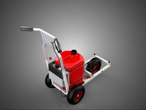 STANDARD PUSH ROLLING CART PAINT SPRAYING LINE MARKING MACHINE 3D Model
