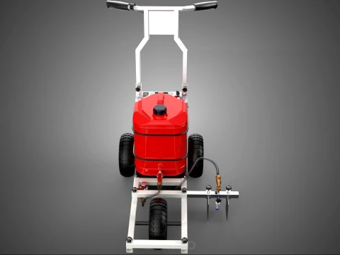 STANDARD PUSH ROLLING CART PAINT SPRAYING LINE MARKING MACHINE 3D Model