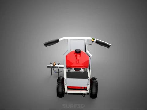 STANDARD PUSH ROLLING CART PAINT SPRAYING LINE MARKING MACHINE 3D Model