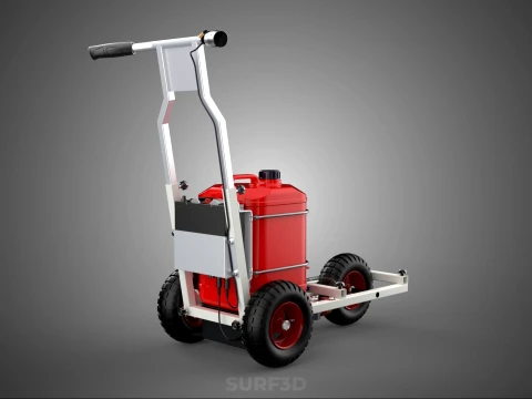 STANDARD PUSH ROLLING CART PAINT SPRAYING LINE MARKING MACHINE 3D Model